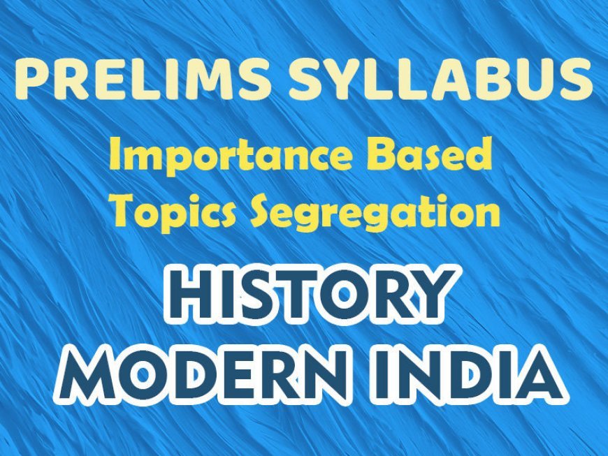 Pre - Syllabus - Importance Based - History-Modern India